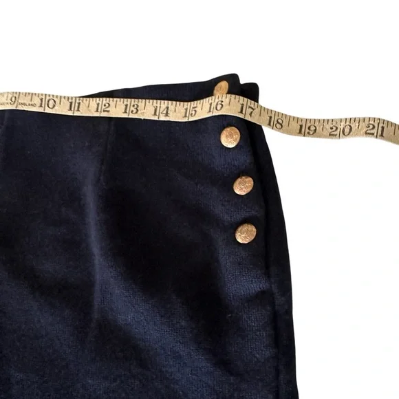 Vintage Lauren Ralph Lauren 100% Merino Wool Navy Wide Leg Cropped Pants L - Picture 6 of 9